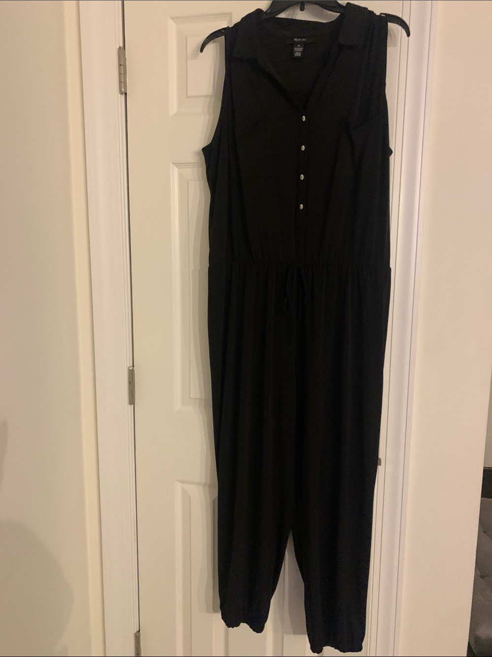 Style & Co. Black Sleeveless Button-Front Jumpsuit